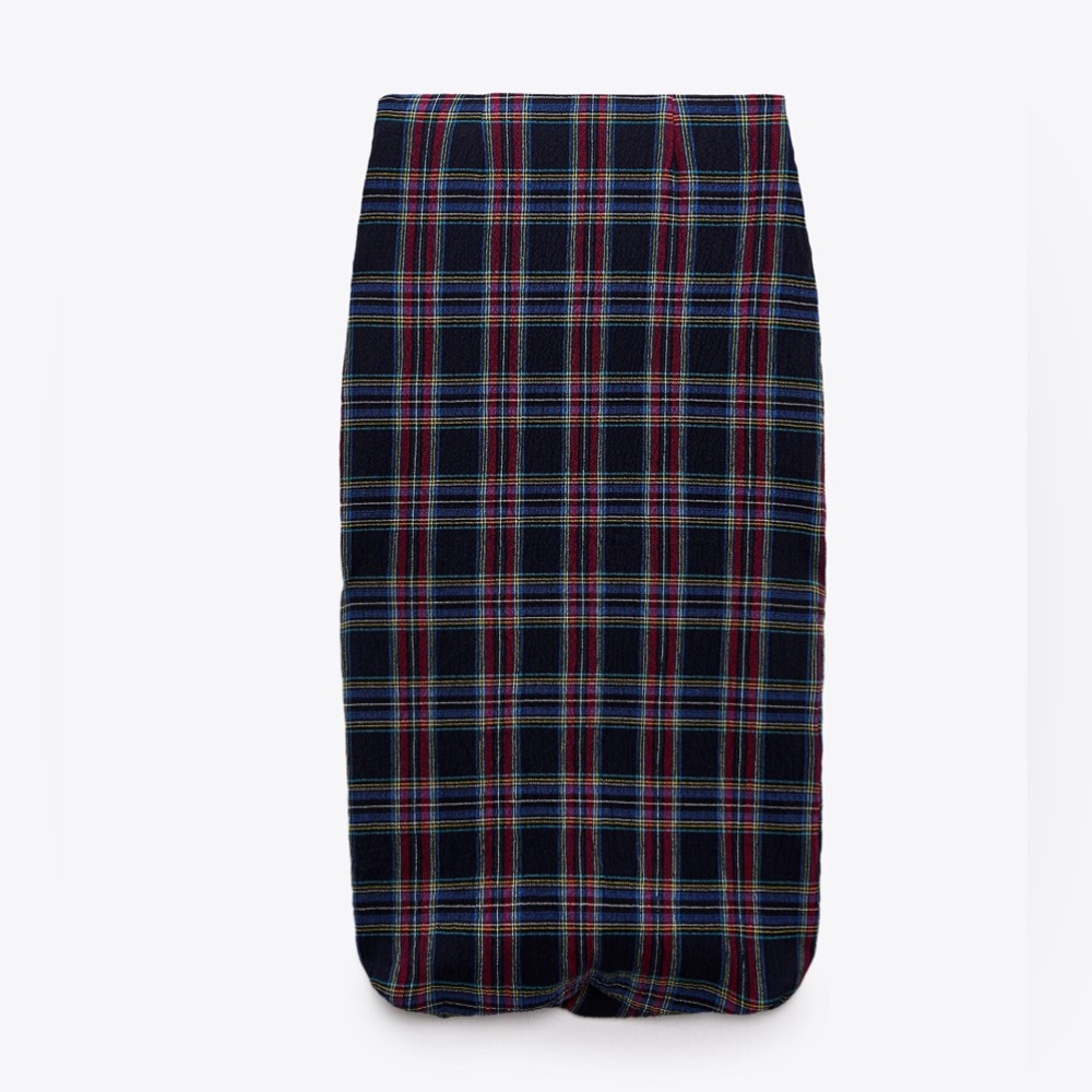 ZARA plaid midi skirt size extra small